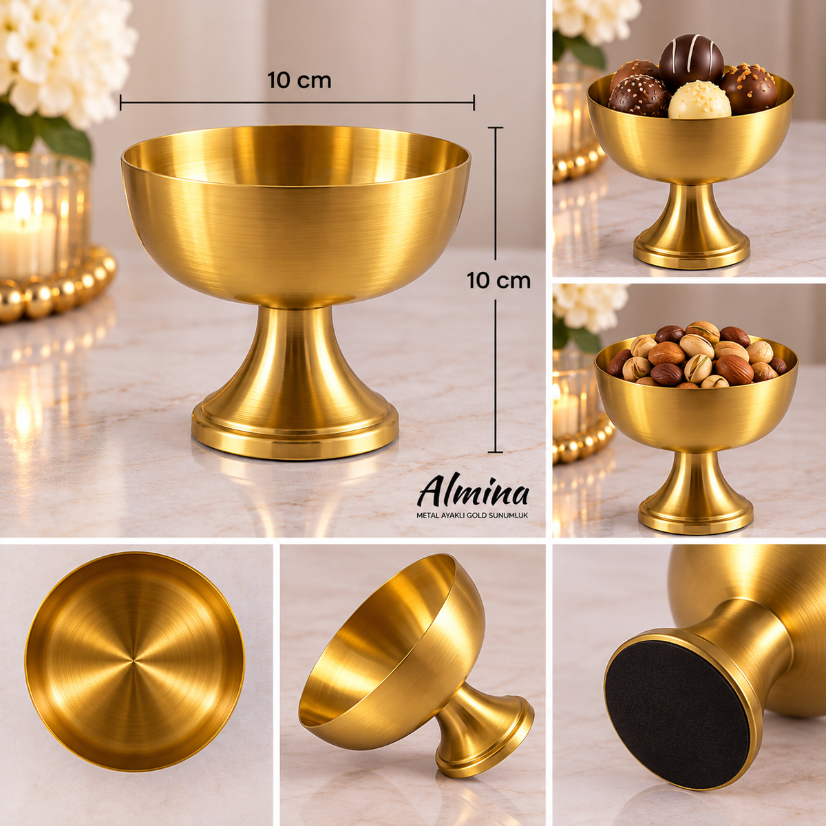 Metal Ayaklı Gold Sunumluk
