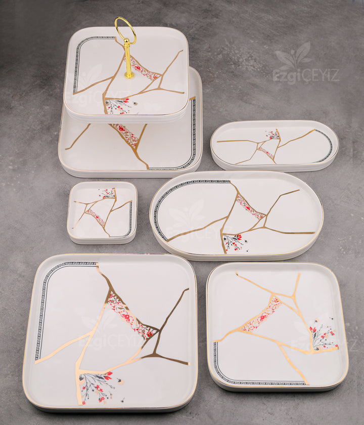 Acar Kintsugi Star 6 Kişilik 25 Parça Brunch Set