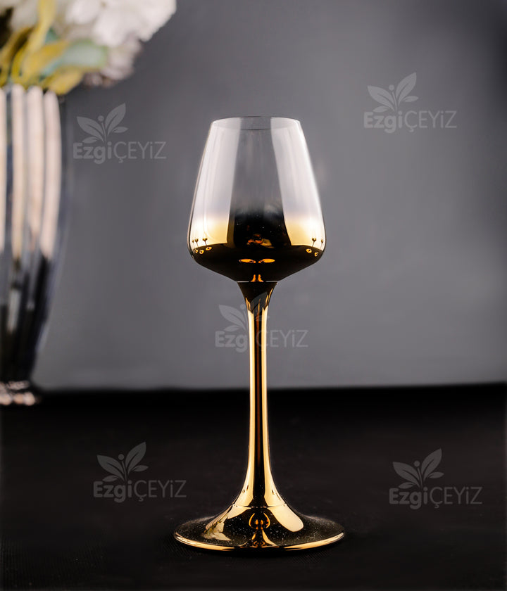 Corvus 6 Kişilik Ayna Gold Kahve Yanı Su Bardağı