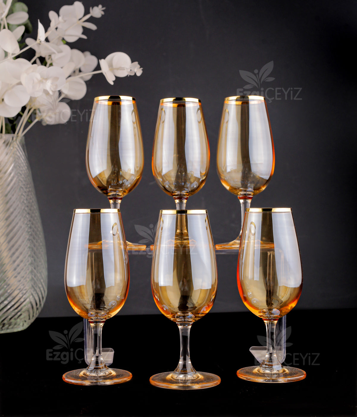 Elegance Honey Takımı 6'lı Kehribar Meşrubat Bardağı