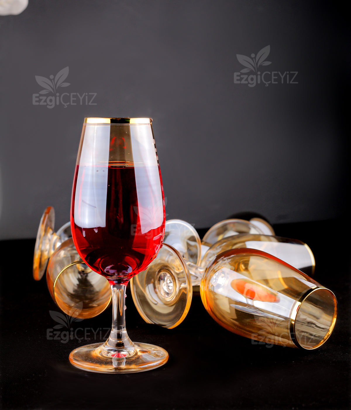 Elegance Honey Takımı 6'lı Kehribar Meşrubat Bardağı