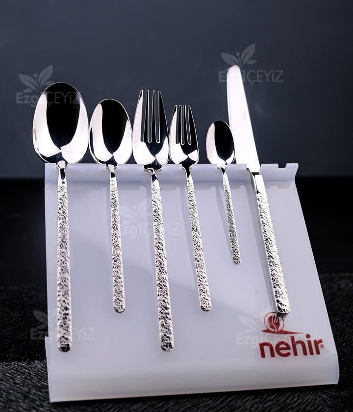 Nehir Lyon Sade 12 Kişilik 72 Parça Kutulu Çatal Kaşık Bıçak Takımı