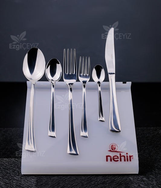 Nehir Sade 12 Kişilik 72 Parça Kutulu Çatal Kaşık Takımı