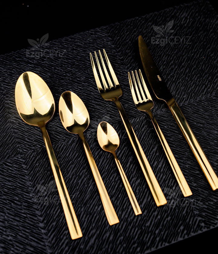Dalyan Gold 12 Kişilik 72 Parça Kutulu Çatal Kaşık Bıçak Takımı