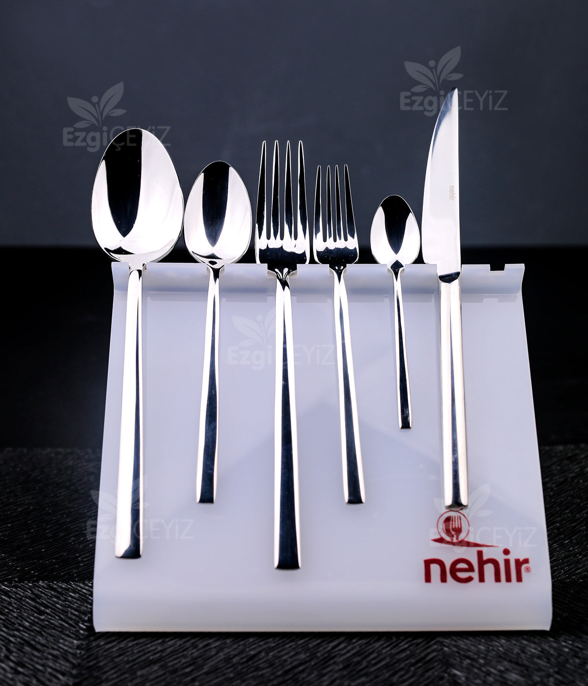 Nehir Dalyan Sade 12 Kişilik 72 Parça Kutulu Çatal Kaşık Bıçak Takımı