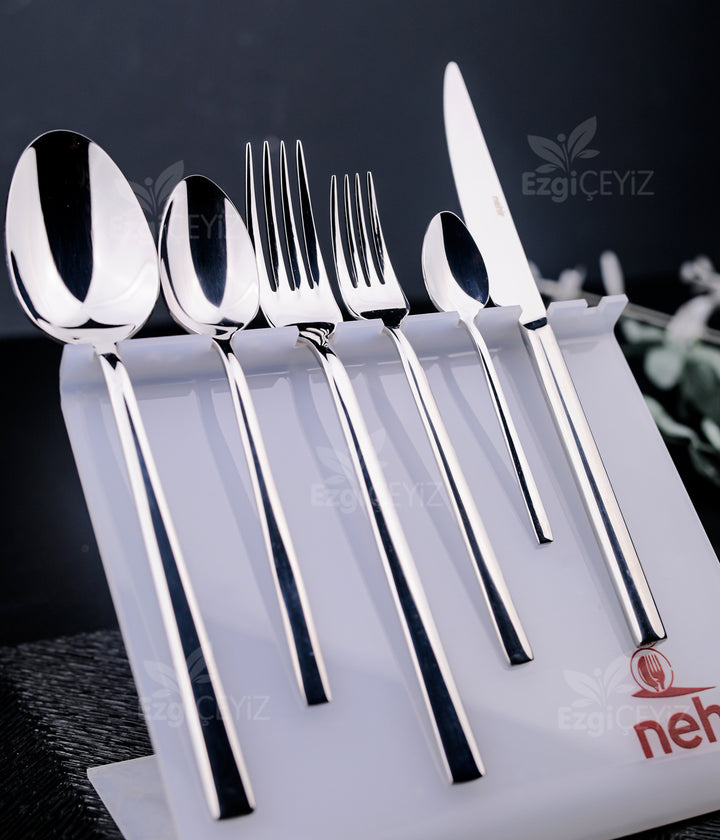 Nehir Dalyan Sade 12 Kişilik 72 Parça Kutulu Çatal Kaşık Bıçak Takımı