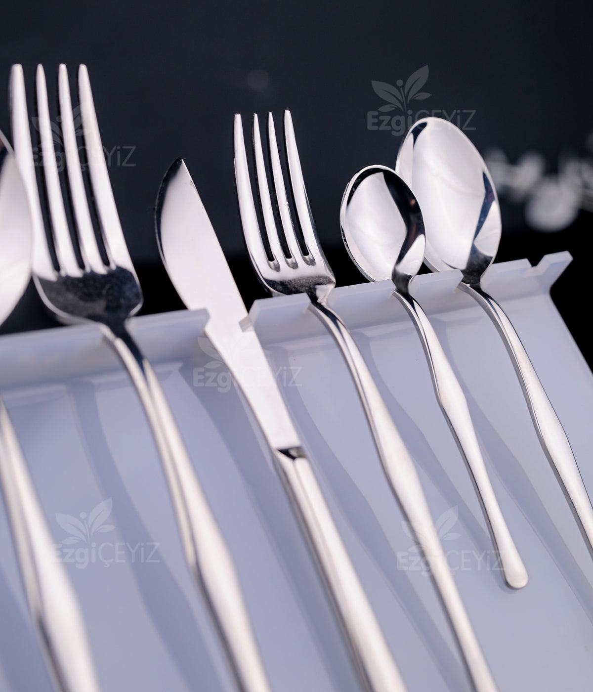 Karaca Elegance Focus Platin 12 Kişilik 84 Parça Çatal Kaşık Bıçak Takımı