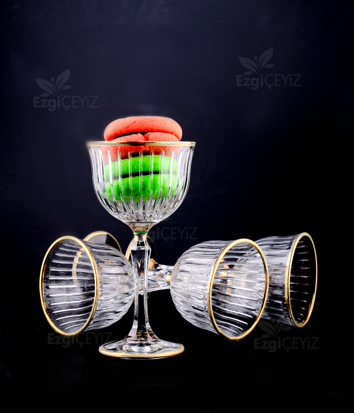 Paşabahçe Joy 4'lu Yaldızlı Kadeh Bardağı