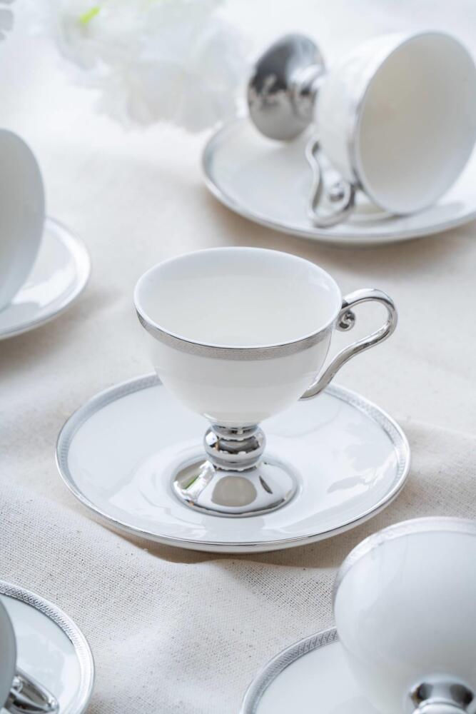 Acar - Thelma Beyaz 6 Kişilik Kahve Fincanı Takımı - 90 ml