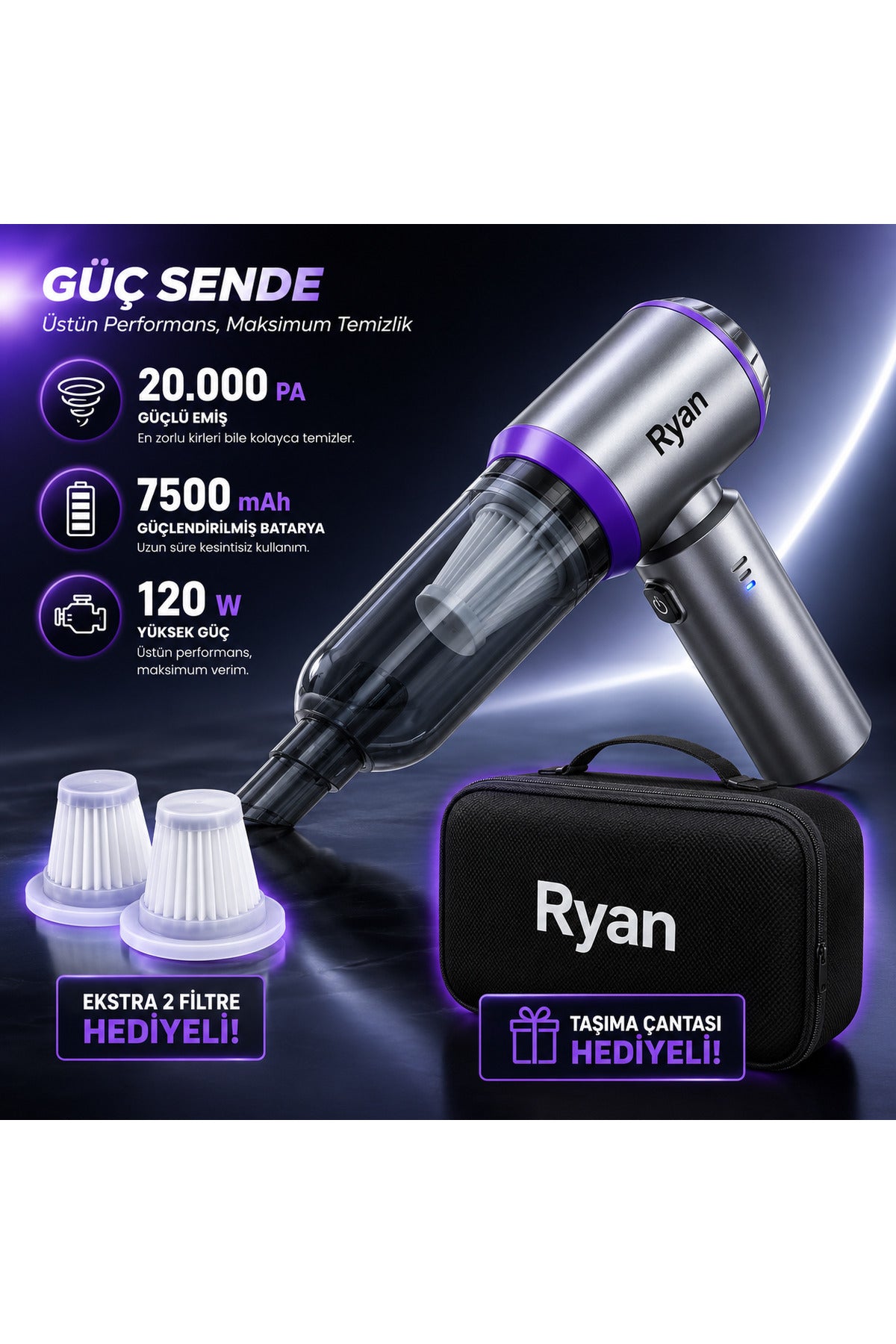Ryan Dyson Şarjlı Oto Süpürge