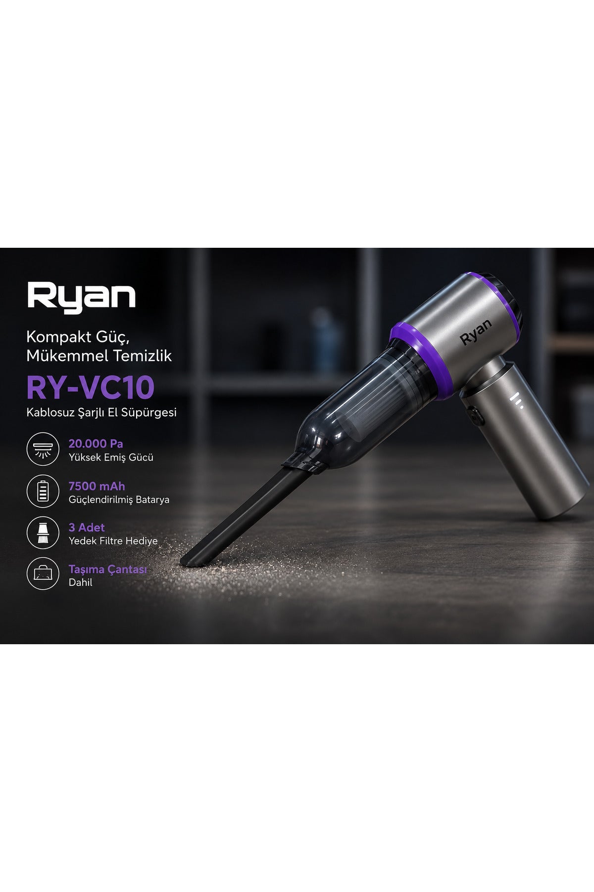 Ryan Dyson Şarjlı Oto Süpürge