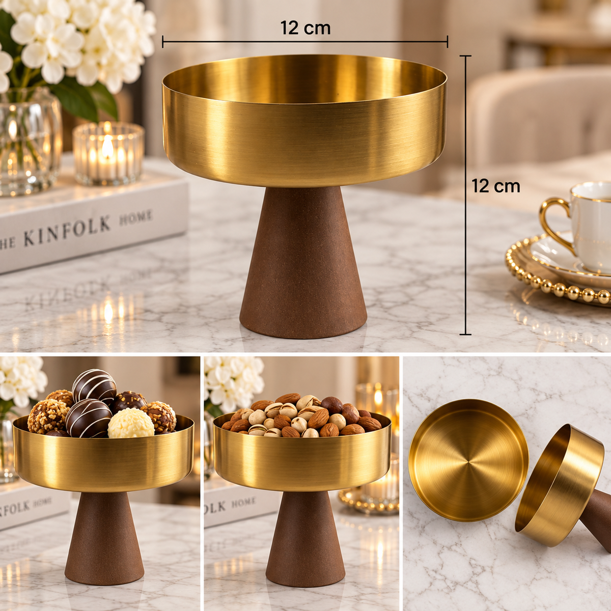 Akasya ayaklı gold sunumluk