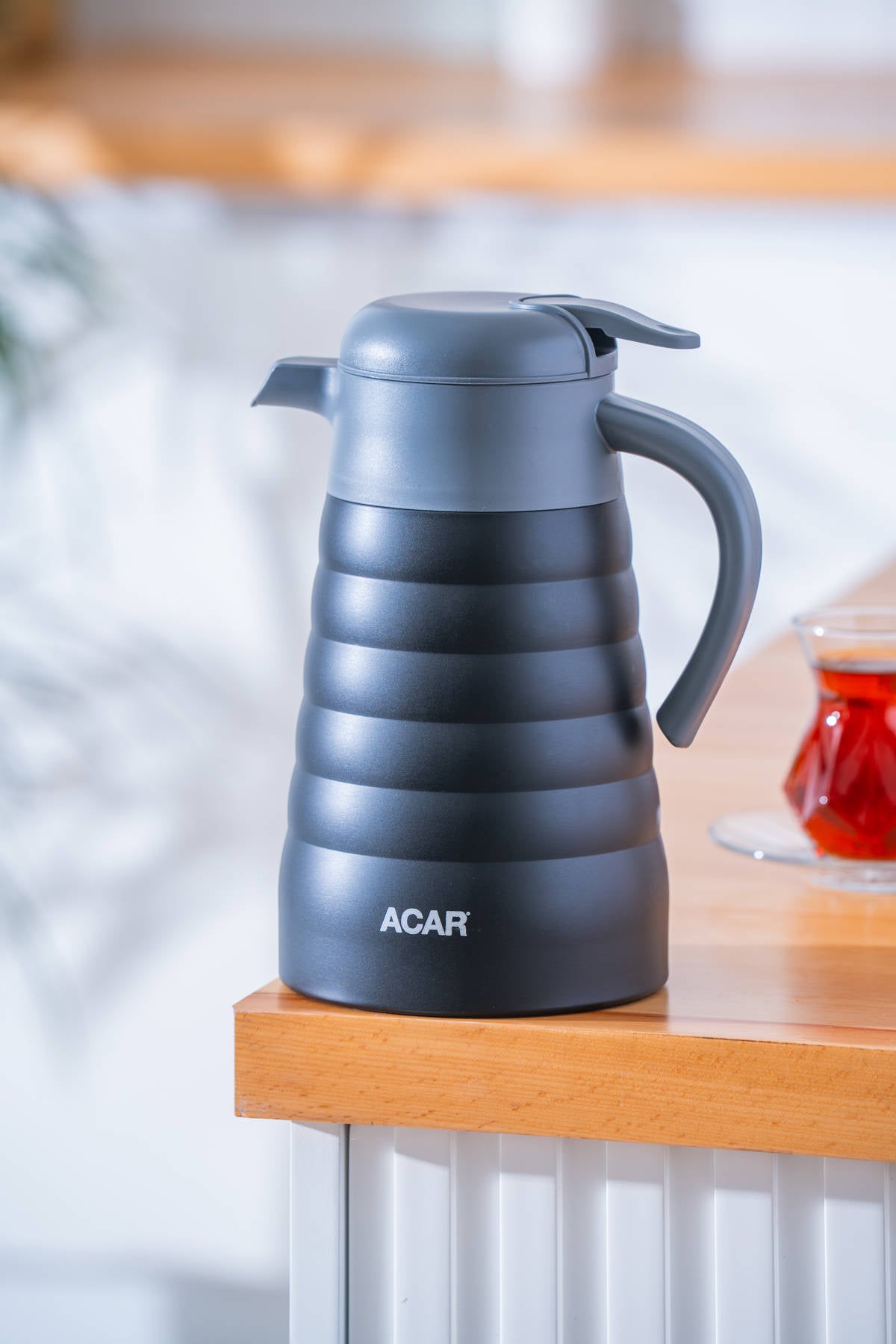 Karat X Paslanmaz Çelik Boğum Detaylı Termos siyah - 1.5 L