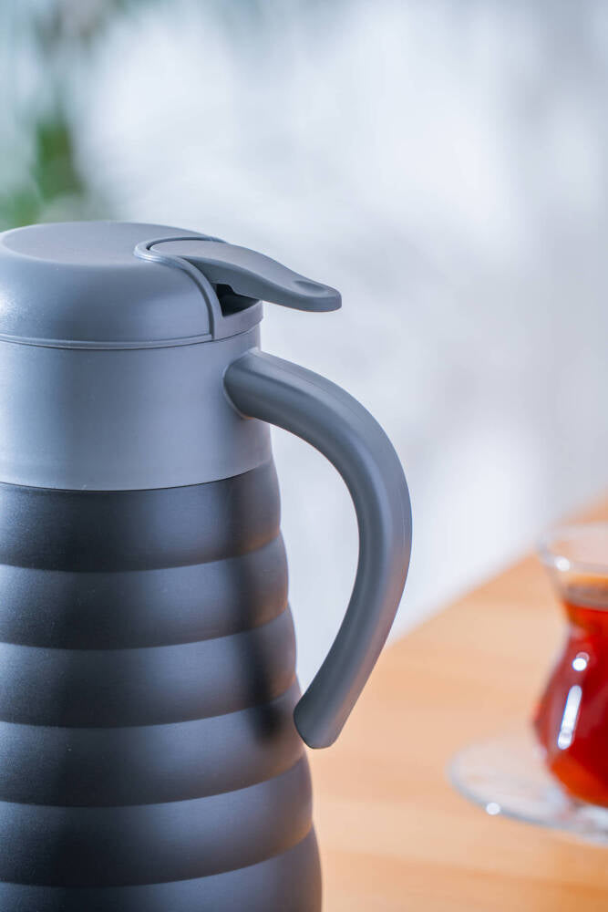 Karat X Paslanmaz Çelik Boğum Detaylı Termos siyah - 1.5 L